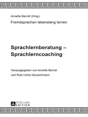 cover image of Sprachlernberatung  Sprachlerncoaching